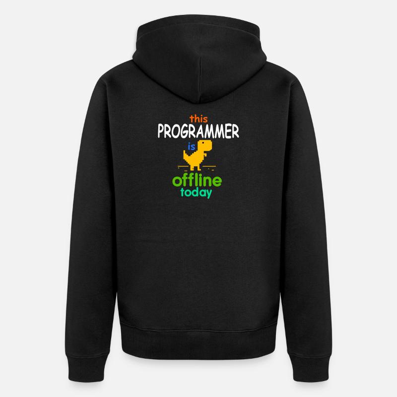 Programmierer ist offline - Unisex Premium Bio Zip Hoodie - Schwarz