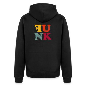 Funk funky vintage - Unisex Premium Organic Zip Hoodie - black - Back - Nico (187cm)