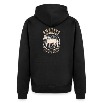 Shetty Klein Shetlandpony Pferdebesitzer Pferd - Unisex Premium Bio Zip Hoodie - Schwarz - Hinten - Nico (187cm)