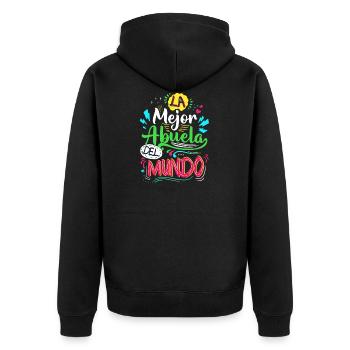La Mejor Abuela Del Mundo design Regalo Abuelita - Unisex Premium Organic Zip Hoodie - black - Back - Nico (187cm)