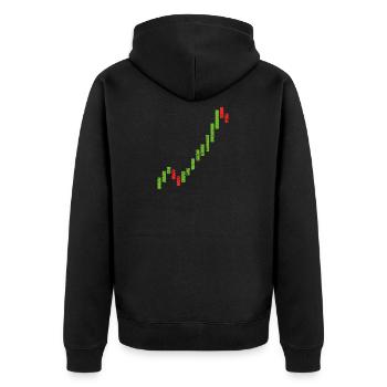 Börse Kerzenchart Aktien Trader Geschenk Shirt - Unisex Premium Bio Zip Hoodie - Schwarz - Hinten - Nico (187cm)