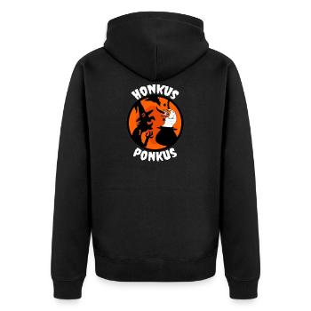 Honkus ponkus duck goose wand witch - Unisex Premium Organic Zip Hoodie - black - Back - Nico (187cm)
