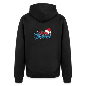 Merry Christmas - Unisex Premium Bio Zip Hoodie - Schwarz - Hinten - Nico (187cm)