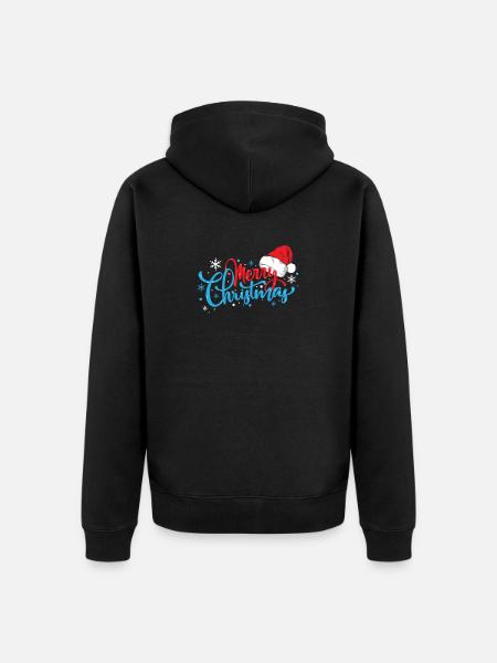 Merry Christmas - Unisex Premium Organic Zip Hoodie - black