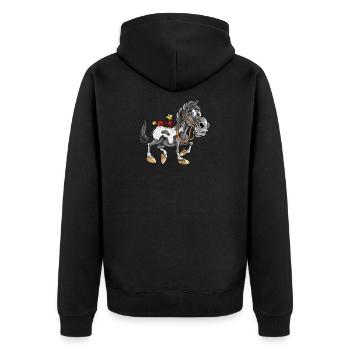 Süßes Pferd Pony Cartoon Comic Kinder Geschenk - Unisex Premium Bio Zip Hoodie - Schwarz - Hinten - Nico (187cm)