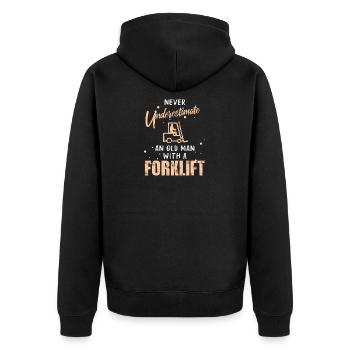 Forklift - Unisex Premium Organic Zip Hoodie - black - Back - Nico (187cm)