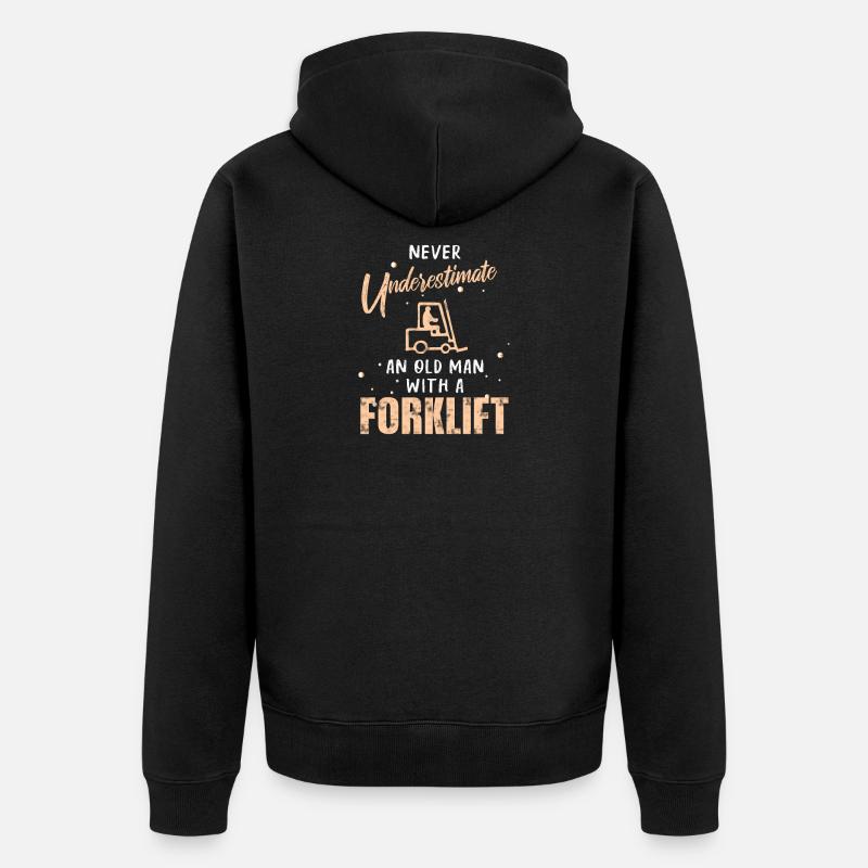 Gabelstapler - Unisex Premium Bio Zip Hoodie - Schwarz