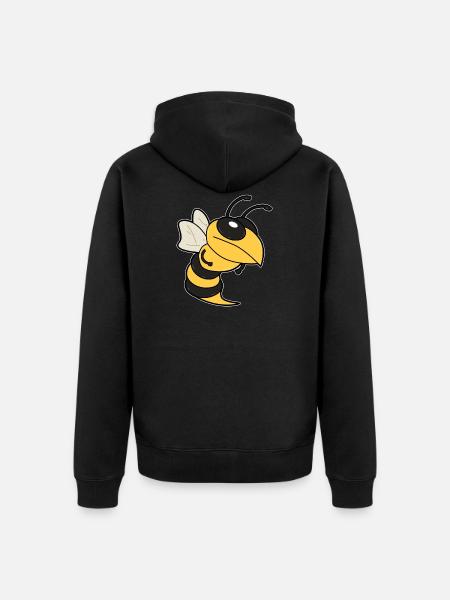 Cartoon hornet - Unisex Premium Organic Zip Hoodie - black