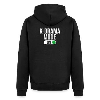 Mode KDrama activé, K-Drama / K-Pop coréen - Veste à capuche bio Premium Unisexe - noir - Dos - Nico (187cm)