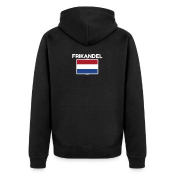 FRIKANDEL netherlands holland orang - Unisex Premium Organic Zip Hoodie - black - Back - Nico (187cm)