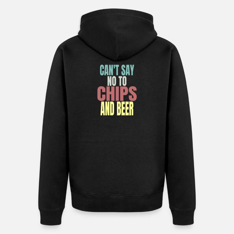 Chips und Bier - Unisex Premium Bio Zip Hoodie - Schwarz