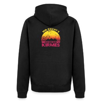 Mir Reicht´s Ich Geh Zur Kirmes Retro Schausteller - Unisex Premium Bio Zip Hoodie - Schwarz - Hinten - Nico (187cm)