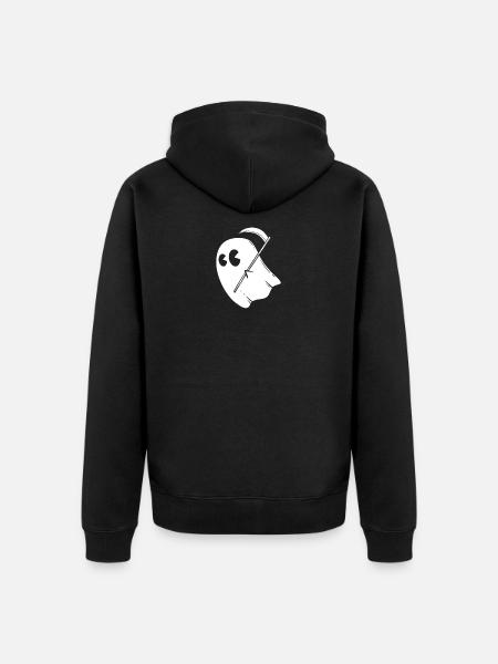 Halloween ghost ghost - Unisex Premium Organic Zip Hoodie - black