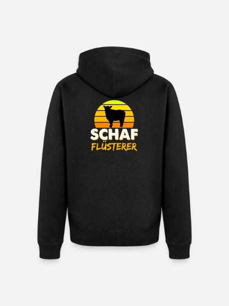 Schaf Schafe Schafflüsterer - Unisex Premium Bio Zip Hoodie - Schwarz