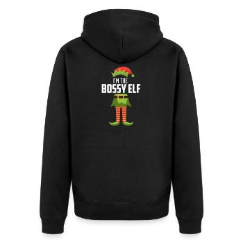 Dans The Bossy Elf Matching Family Group Christmas - Veste à capuche bio Premium Unisexe - noir - Dos - Nico (187cm)