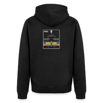 Virus Lustiger Retrovirus Bakterie Biologie - Unisex Premium Bio Zip Hoodie - Schwarz - Hinten - Nico (187cm)