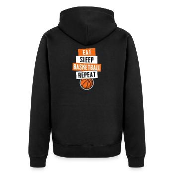 Eat Sleep Basketball Répétez Funny Basketball - Veste à capuche bio Premium Unisexe - noir - Dos - Nico (187cm)