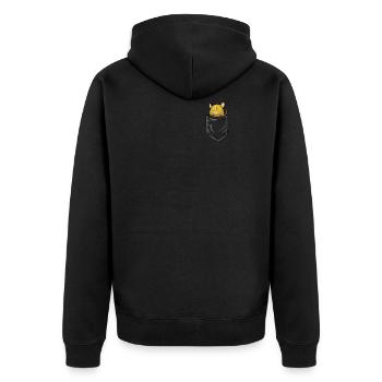 Breast pocket Tarsier funny Maki as a gift idea - Unisex Premium Organic Zip Hoodie - black - Back - Nico (187cm)