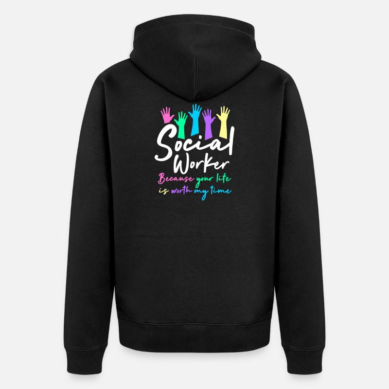 Sozialarbeiter - Unisex Premium Bio Zip Hoodie - Schwarz