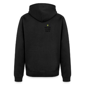 Kann Spuren Von Hopfen Enthalten Gerste Bier - Unisex Premium Bio Zip Hoodie - Schwarz - Hinten - Nico (187cm)