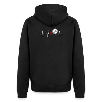 Boules de pétanque Heartbeat Boccia Heartbeat Design - Veste à capuche bio Premium Unisexe - noir - Dos - Nico (187cm)