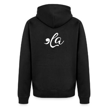 Comma la kamala harris funny - Unisex Premium Organic Zip Hoodie - black - Back - Nico (187cm)