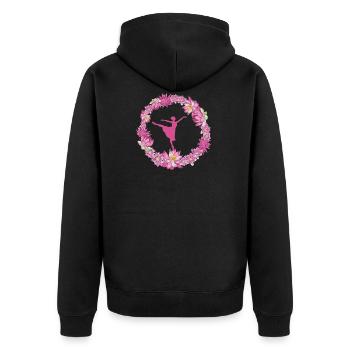 Dance blumenkranz - Unisex Premium Bio Zip Hoodie - Schwarz - Hinten - Nico (187cm)