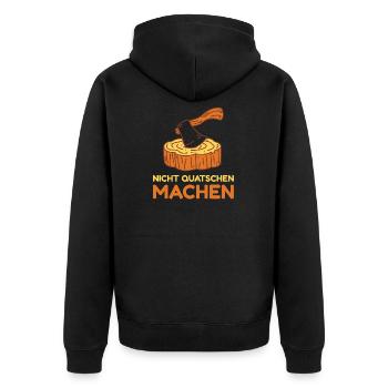 nicht quatschen machen Damen Macher Mechatroniker - Unisex Premium Bio Zip Hoodie - Schwarz - Hinten - Nico (187cm)