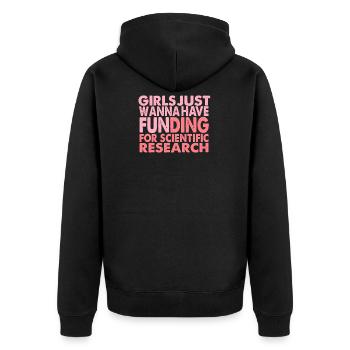 Les filles veulent juste avoir un financement pour la science - Veste à capuche bio Premium Unisexe - noir - Dos - Nico (187cm)