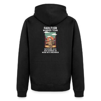 Bergsteiger Wandern Wanderer Faultier Wander Team - Unisex Premium Bio Zip Hoodie - Schwarz - Hinten - Nico (187cm)