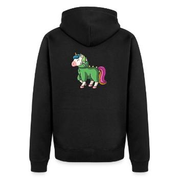 Licorne kawaii en costume de dinosaure kawaii mesdames - Veste à capuche bio Premium Unisexe - noir - Dos - Nico (187cm)