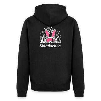 Skihase Apres Ski Snowboard Ski Urlaub Geschenk - Unisex Premium Bio Zip Hoodie - Schwarz - Hinten - Nico (187cm)