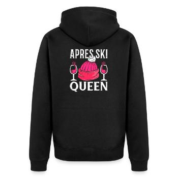 Apres Ski Queen Skihase Snowboard Urlaub Geschenk - Unisex Premium Bio Zip Hoodie - Schwarz - Hinten - Nico (187cm)