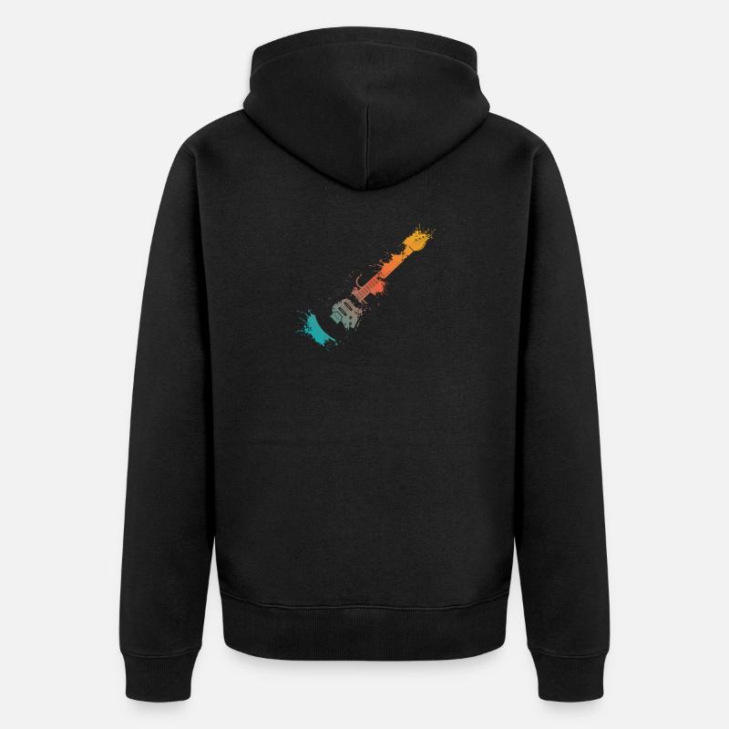 E-Gitarre Splash - Unisex Premium Bio Zip Hoodie - Schwarz
