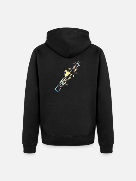 Splash trombone - Unisex Premium Organic Zip Hoodie - black