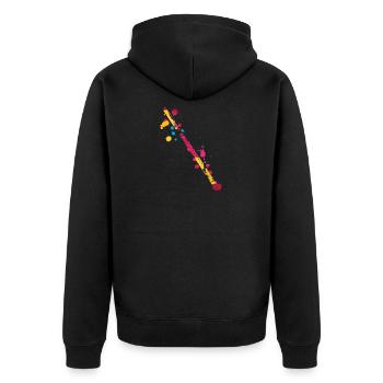 Flute Splash - Veste à capuche bio Premium Unisexe - noir - Dos - Nico (187cm)