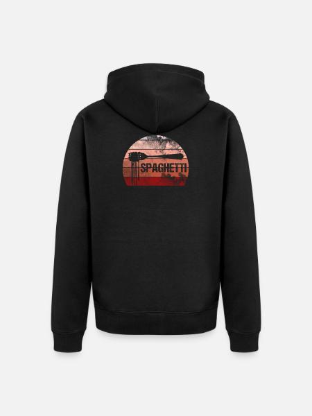 Fork Spaghetti Retro - Unisex Premium Organic Zip Hoodie - black
