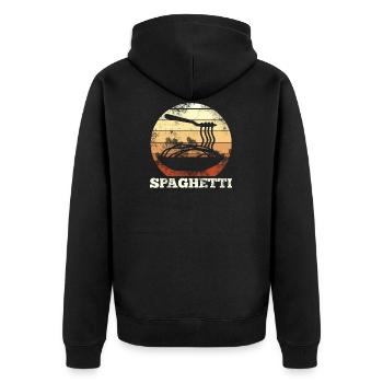 Spaghetti Retro Vintage - Unisex Premium Organic Zip Hoodie - black - Back - Nico (187cm)