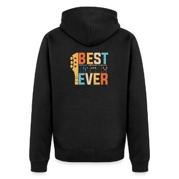 Best Papa Ever Guitar Chords Musical - Unisex Premium Organic Zip Hoodie - black - Back - Nico (187cm)