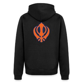 Khanda modernes Punjabi - Sikhismus Sikh Geschenk - Unisex Premium Bio Zip Hoodie - Schwarz - Hinten - Nico (187cm)