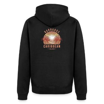 Barbados Caribbean Vacation Honeymoon - Unisex Premium Organic Zip Hoodie - black - Back - Nico (187cm)