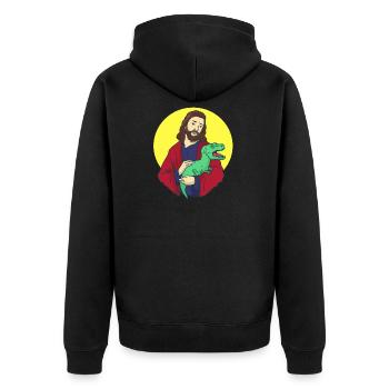 Jésus Christ - Veste à capuche bio Premium Unisexe - noir - Dos - Nico (187cm)