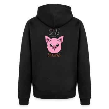 Je ne mange rien qui a des cils Vegan Love pour les animaux - Veste à capuche bio Premium Unisexe - noir - Dos - Nico (187cm)