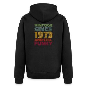Millésime 1973 - Veste à capuche bio Premium Unisexe - noir - Dos - Nico (187cm)