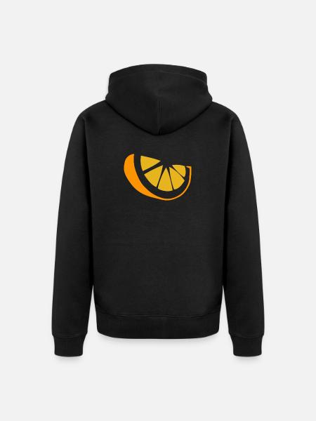orange - Unisex Premium Organic Zip Hoodie - black