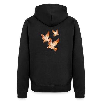 Shining Golden Doves of Peace - Unisex Premium Organic Zip Hoodie - black - Back - Nico (187cm)