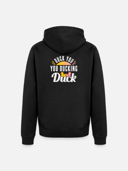 Gummiente lustiges Geschenk - Unisex Premium Bio Zip Hoodie - Schwarz