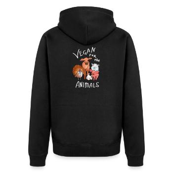 Cadeau végétalien pour les animaux Vegan et activiste - Veste à capuche bio Premium Unisexe - noir - Dos - Nico (187cm)