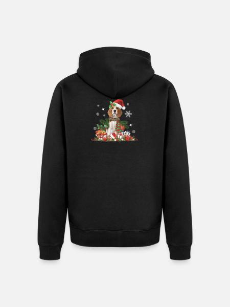Beagle Christmas - Unisex Premium Organic Zip Hoodie - black