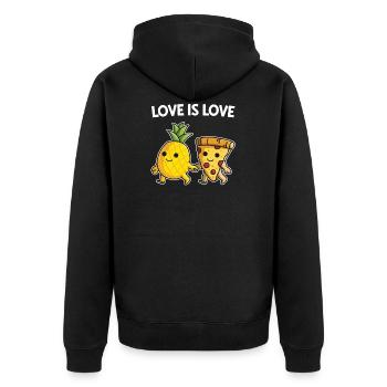 Pizza Hawaii manger une pizza à l'ananas - Veste à capuche bio Premium Unisexe - noir - Dos - Nico (187cm)